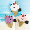 HAIR CLIP FUNNY ICE CREAM PINK - 6'ER PACK